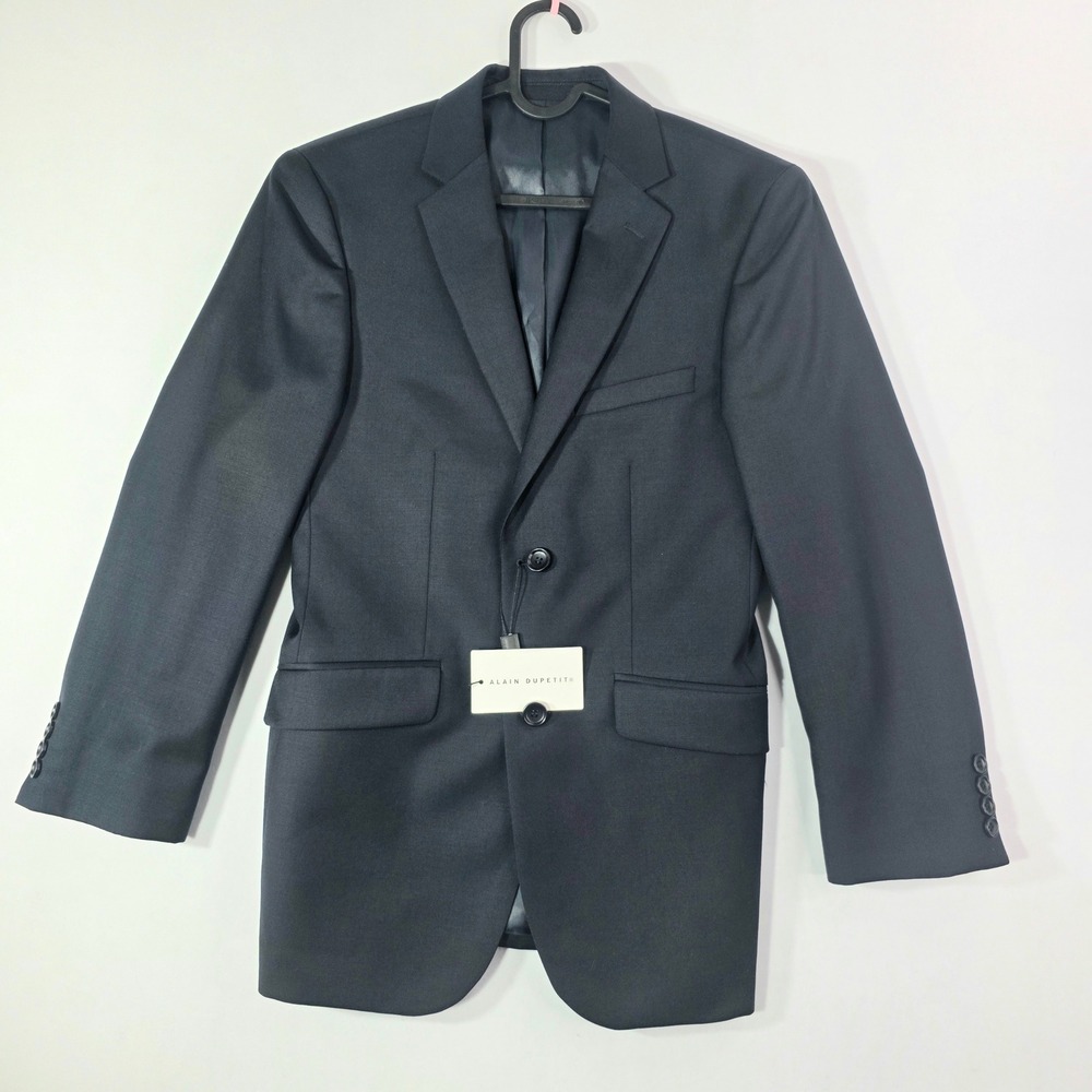 NEW Alain Dupetit Mens 34S Navy Blue 100% Wool 2-Button Suit Jacket Blazer